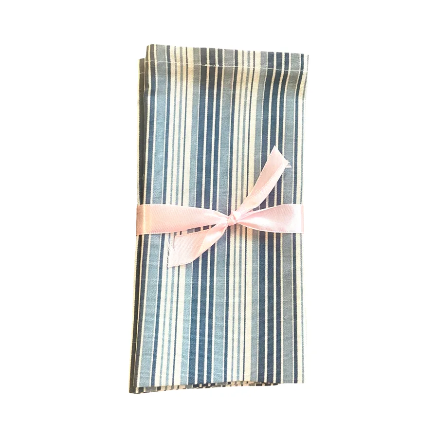 Serviettes - Navy and Light Blue Stripe