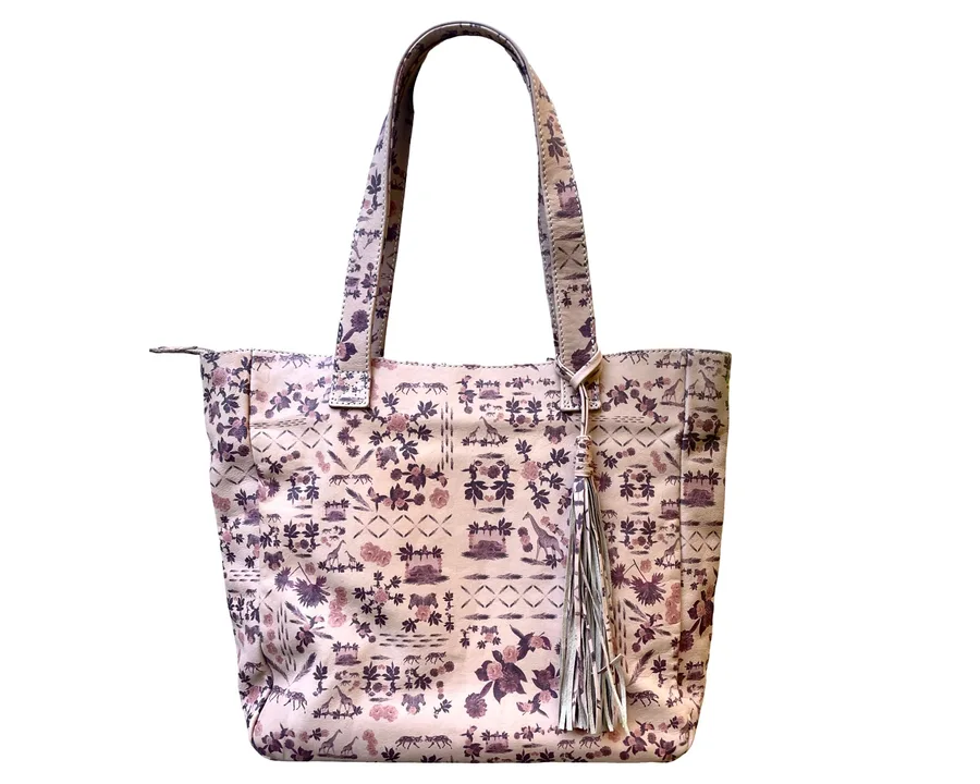 One of a Kind Leather Tote Bag South Africa | Wildlife Design by Kendalle Bennett
