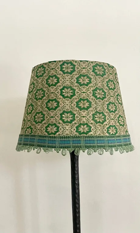 Green Sari Lamp Shade — view 2
